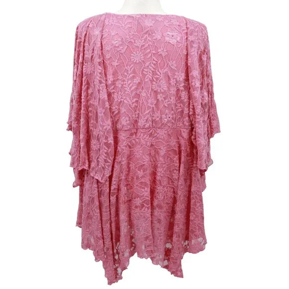 The Pyramid Collection Pink Lace Blouse - Picture 3 of 16